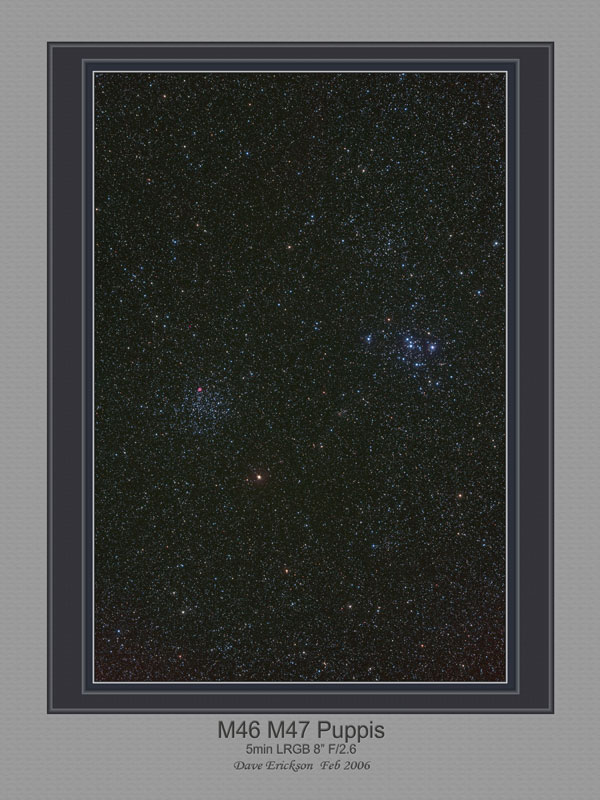 M46 NGC2437 M47 NGC2422 NGC2438 NGC2423 